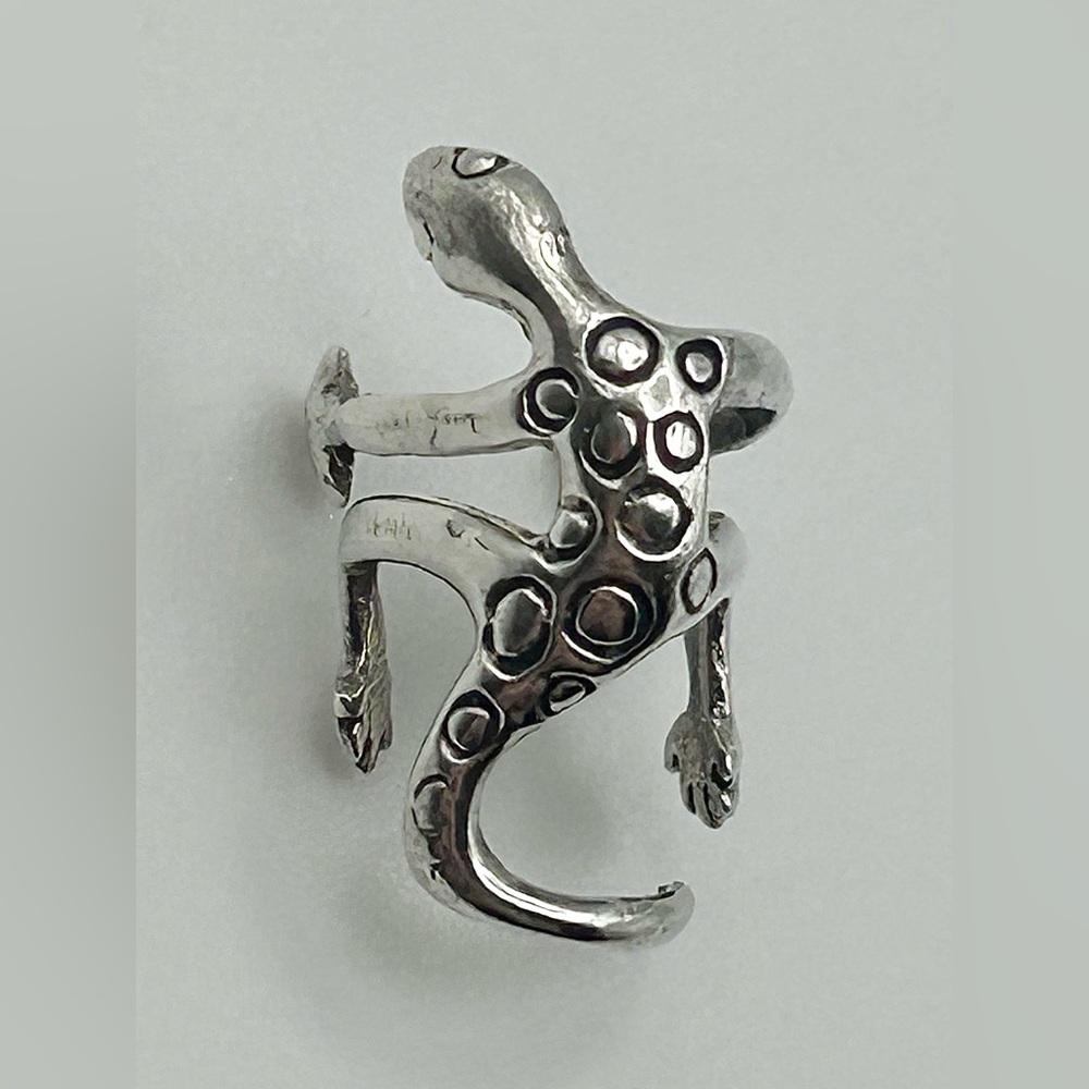 Gecko Reptile Ear Cuff - Sterling Silver Animal Jewelry